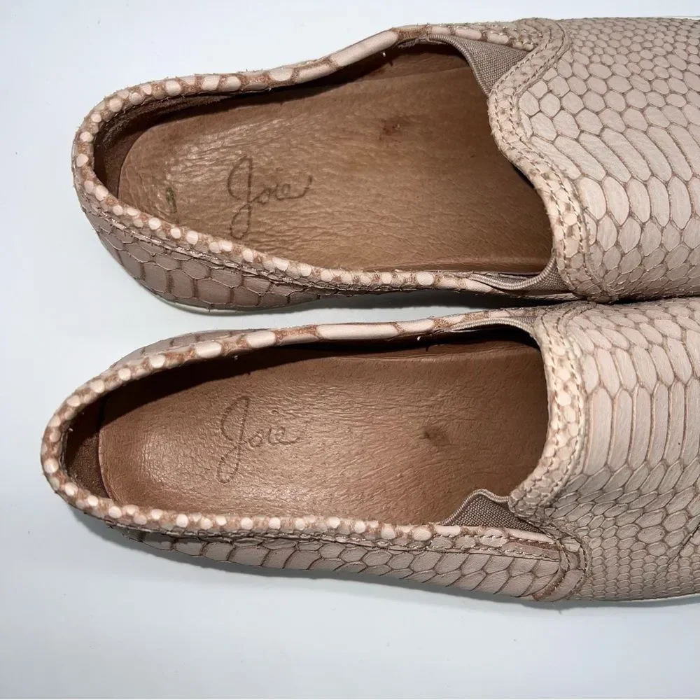 Joie Kidmore Leather Slip-On Sneaker Embossed Alligator Pattern White Midsole 39